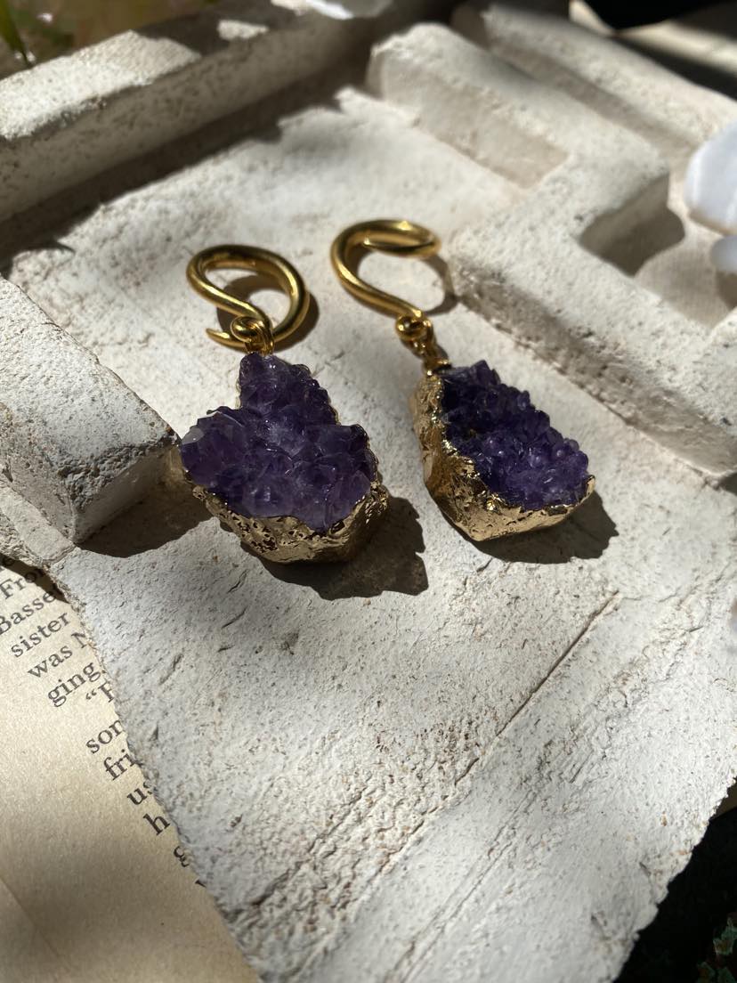 Amethyst and Gold Gauges* #IV36