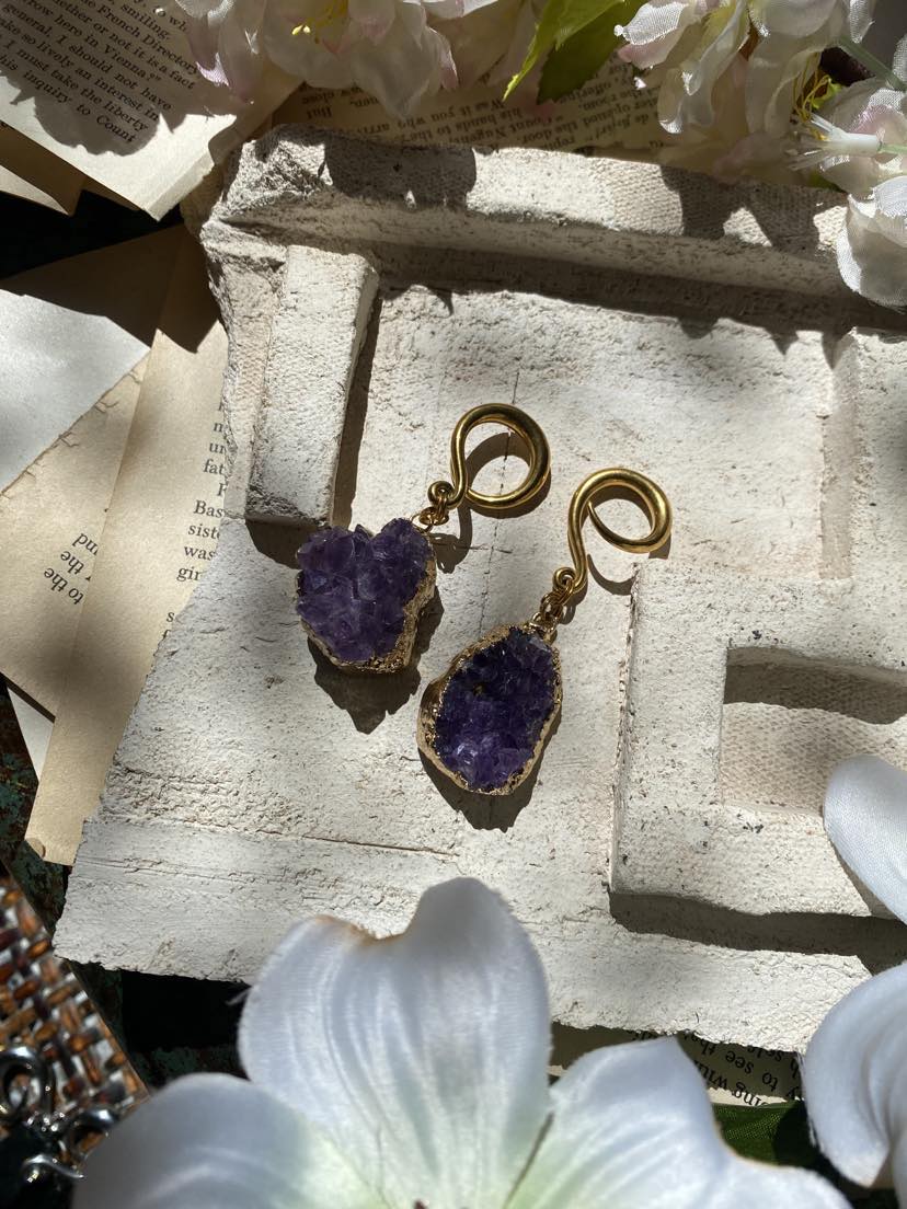 Amethyst and Gold Gauges* #IV36