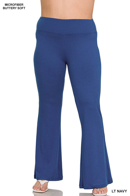 Plus Buttery Soft Flare Leg High Waist Yoga Pants - LT NAVY
