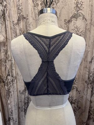 Lace Racerback Bralette - Charcoal