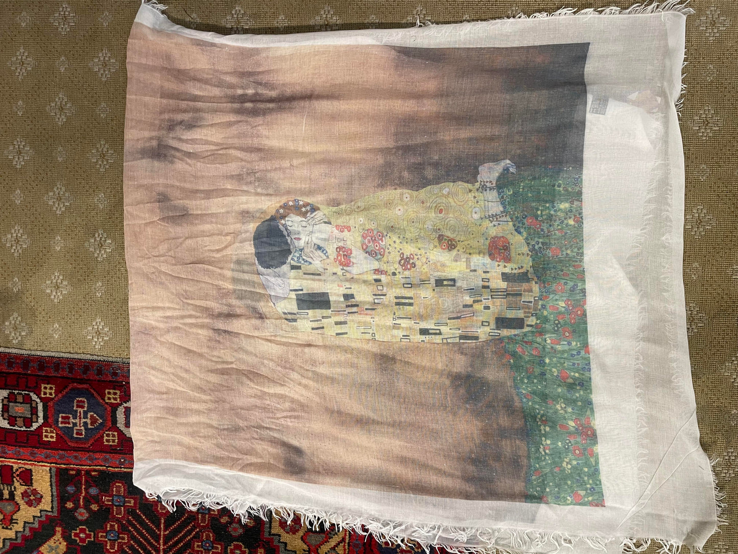 Klimt "The Kiss" Scarf - White