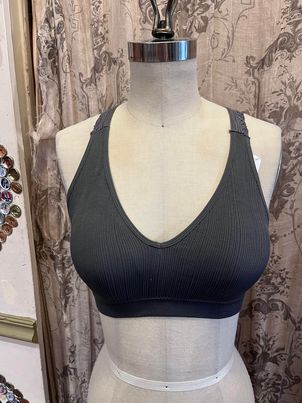 Lace Racerback Bralette - Charcoal