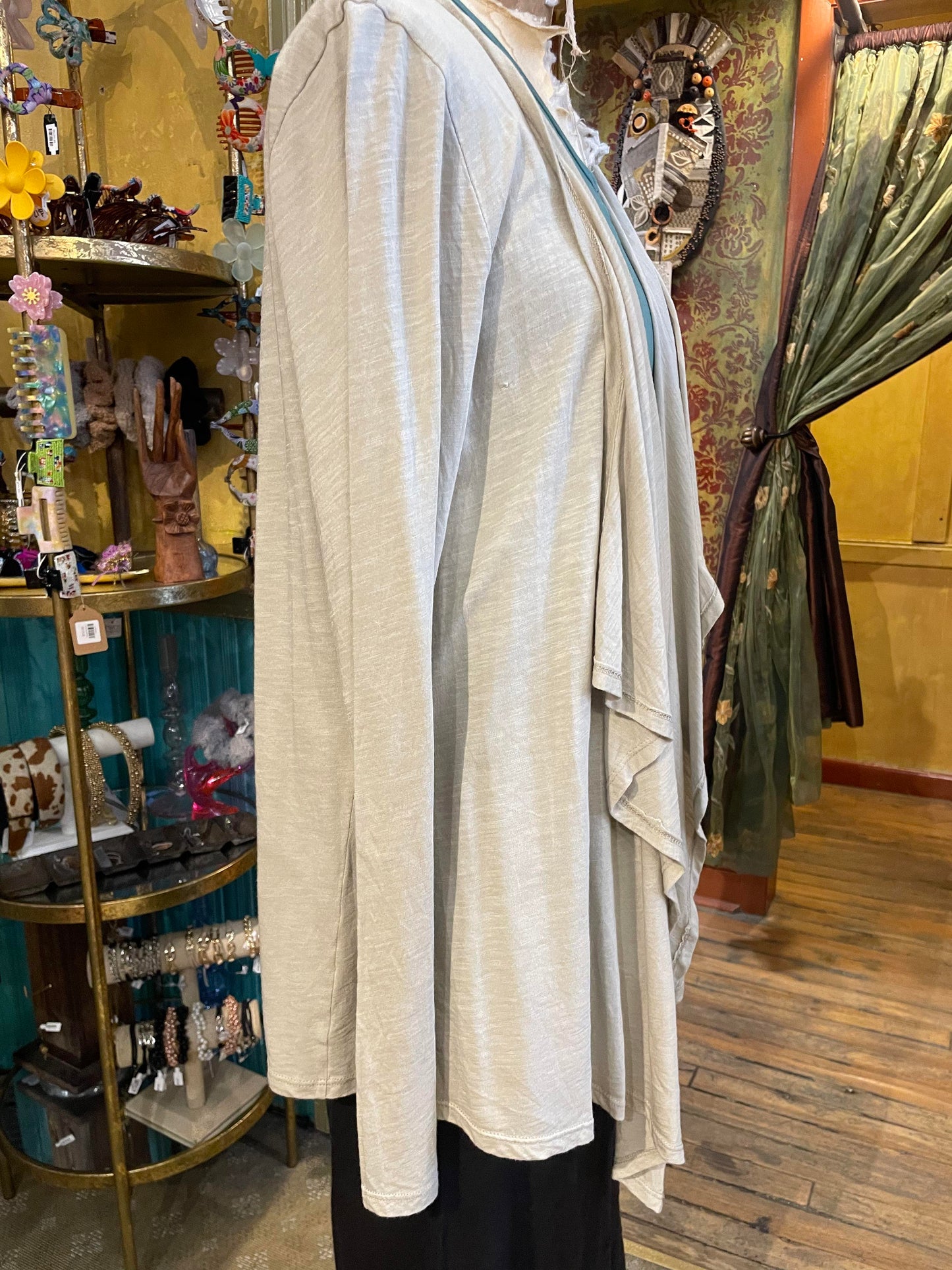 Cardigan with Uneven Bottom - Canvas