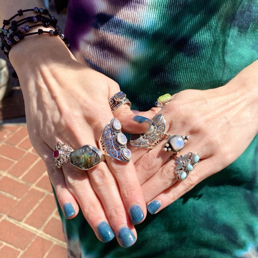 Rosetta Stone Labradorite Raw Stone Sterling Ring