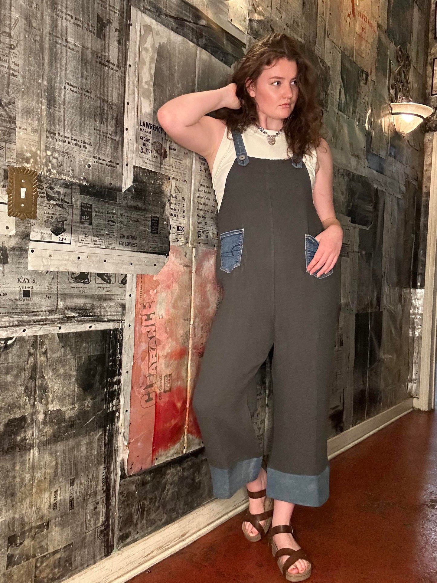 Lismore Overall- Charcoal/Denim
