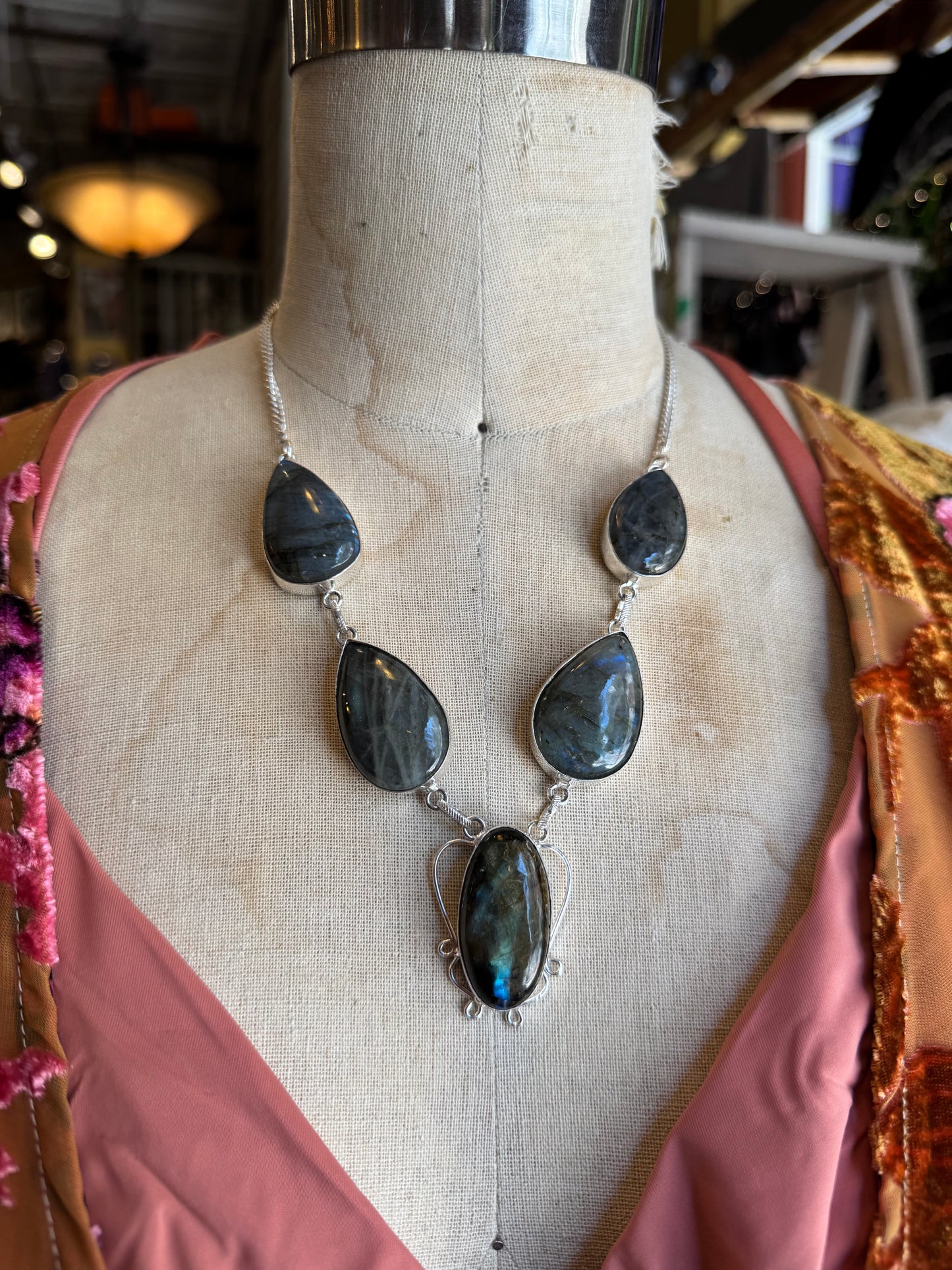 Labradorite Statement Necklace