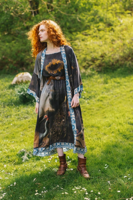 Wild Beauty Peacock Bamboo Kimono - La De Da