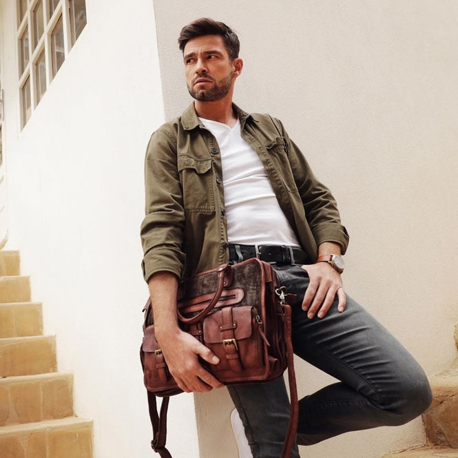 Boomsma Leather Messenger Bag - Camel - La De Da