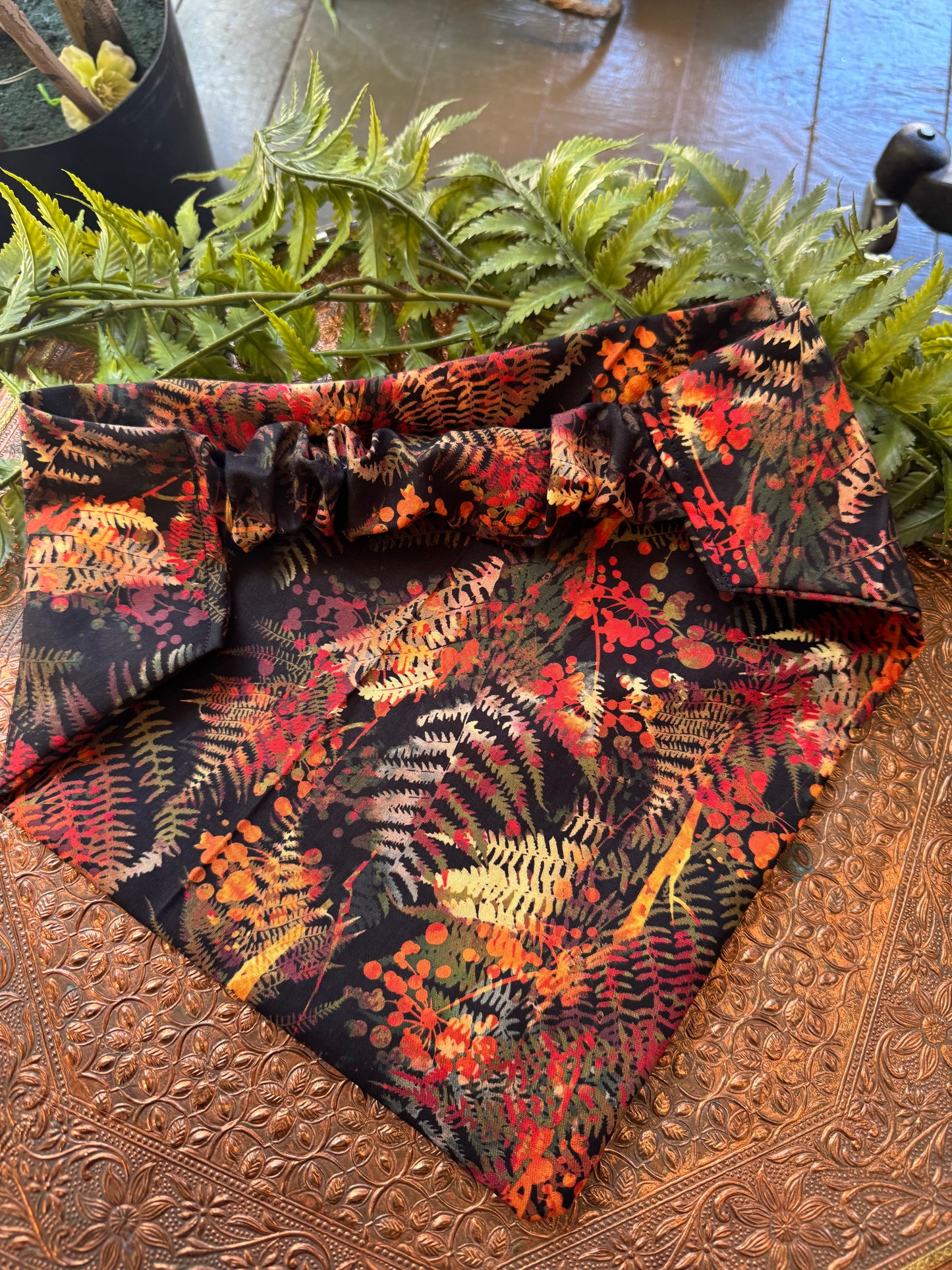 Red / Orange / Yellow Ferns Bandana #SS1*