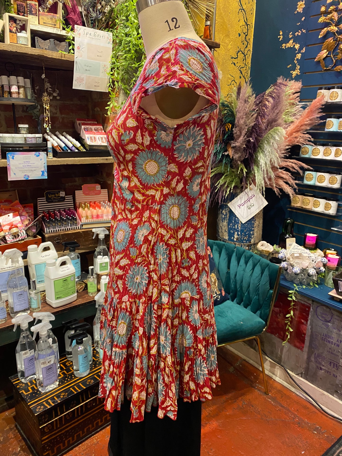 Paloma Tunic Cap Sleeve - Red & Turquoise Floral