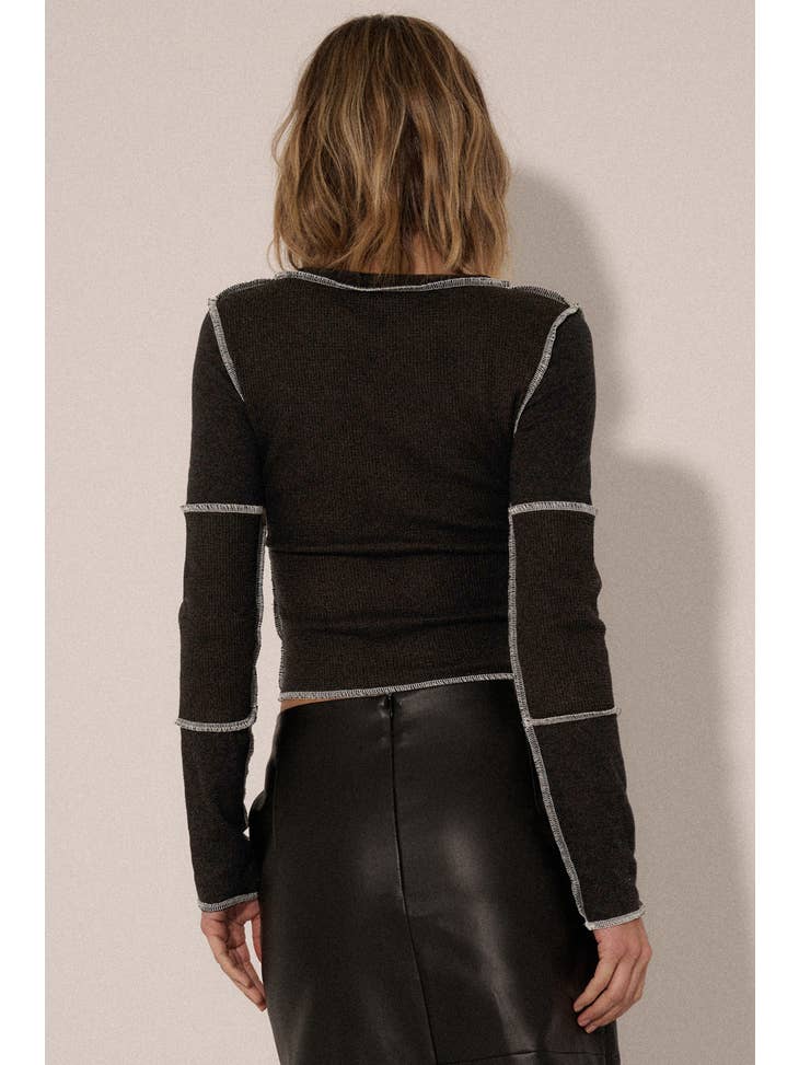 Mixed Media Exposed-Seam Top - La De Da