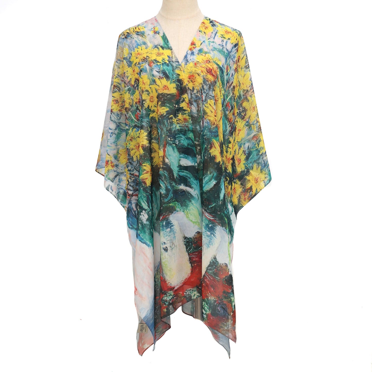 Monet-Jerusalem Artichoke Flower Kimono