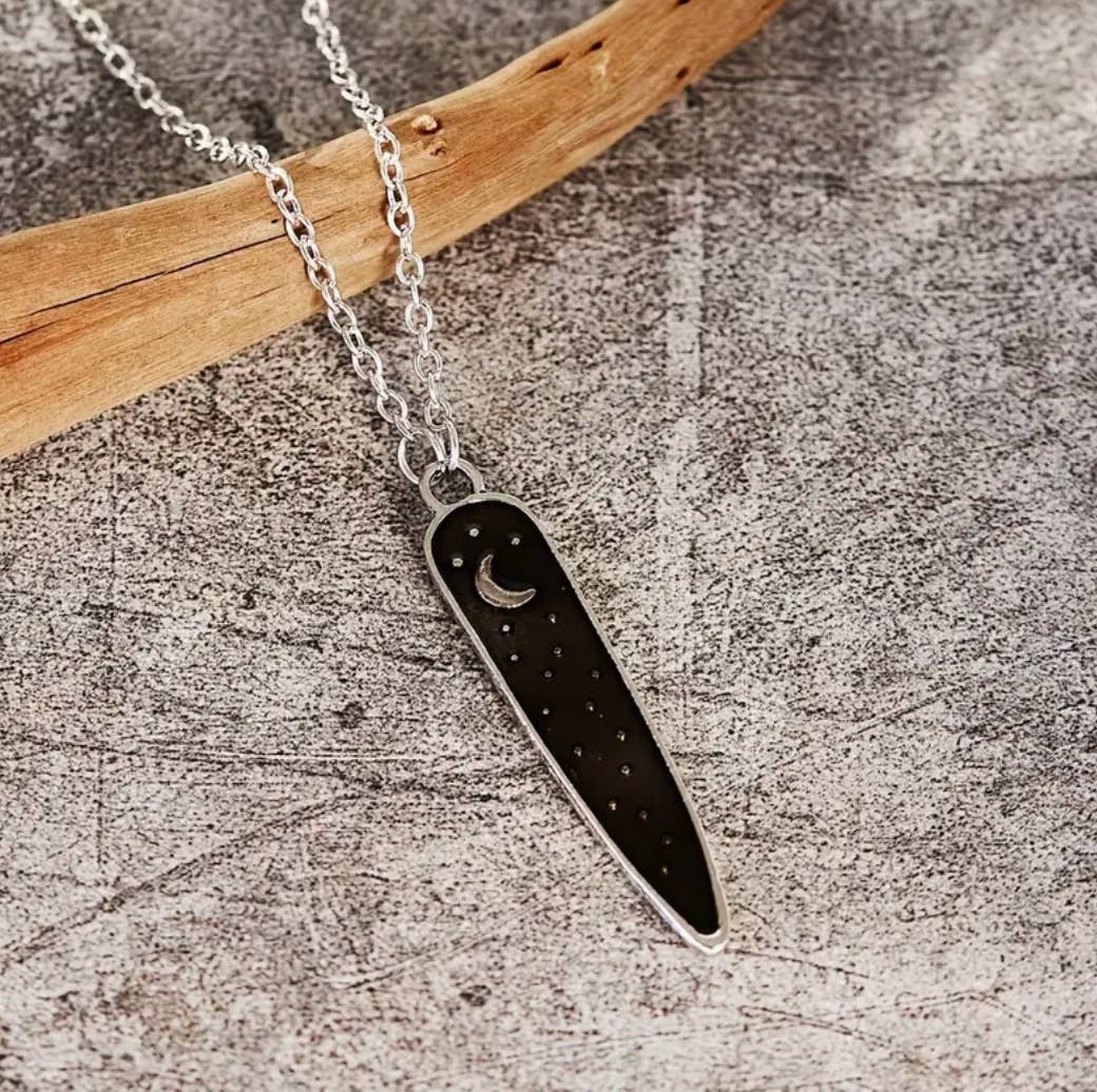 Silvery Moon Owl Pendant