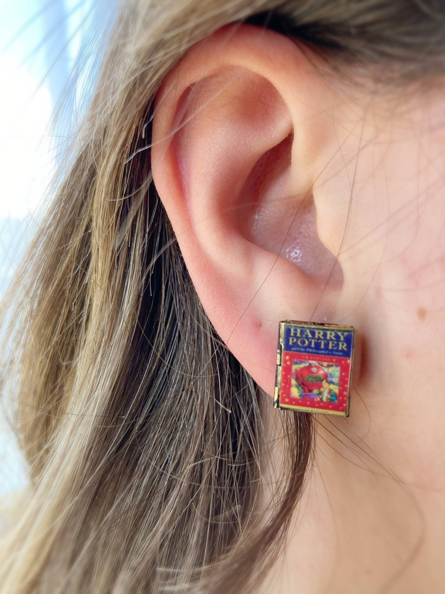 Post Earrings Book Locket Harry Potter Book 1