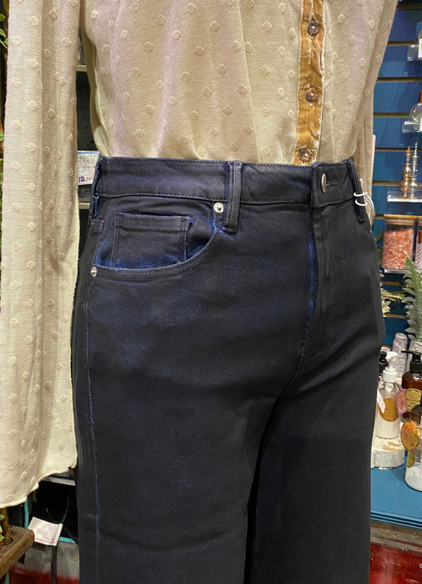 Fiona Wide Leg Jean - Denim Paint