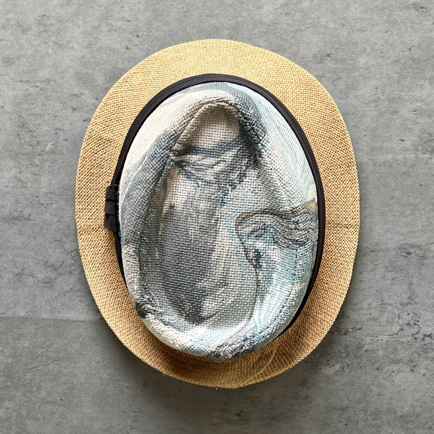 Marbled Straw Fedora - Gray