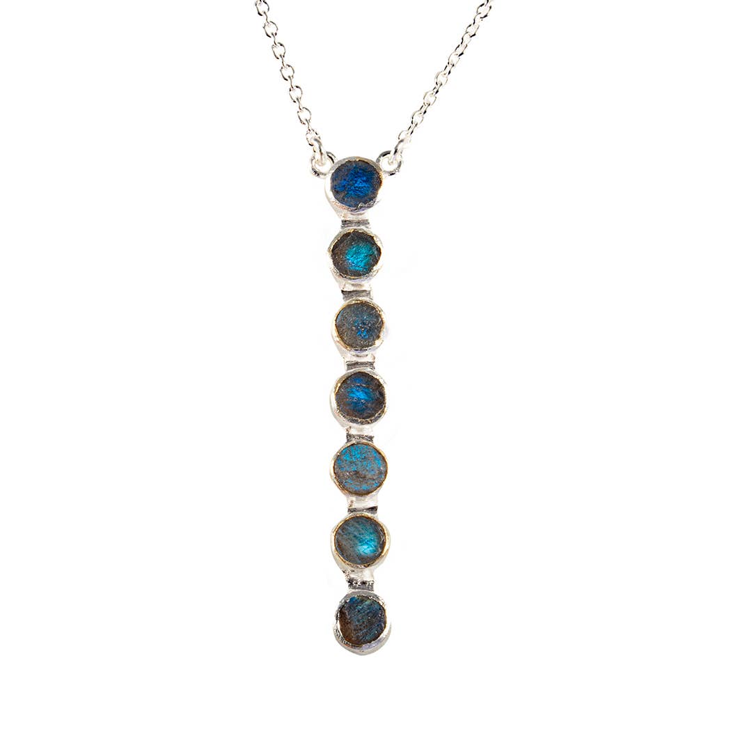 Rosetta Labradorite Raw Stone Sterling Necklace