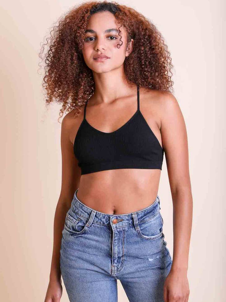 Tattoo Mesh Racerback Bralette Black - La De Da