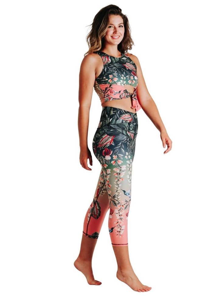 Feeling Ferntastic Printed Yoga Crops - La De Da