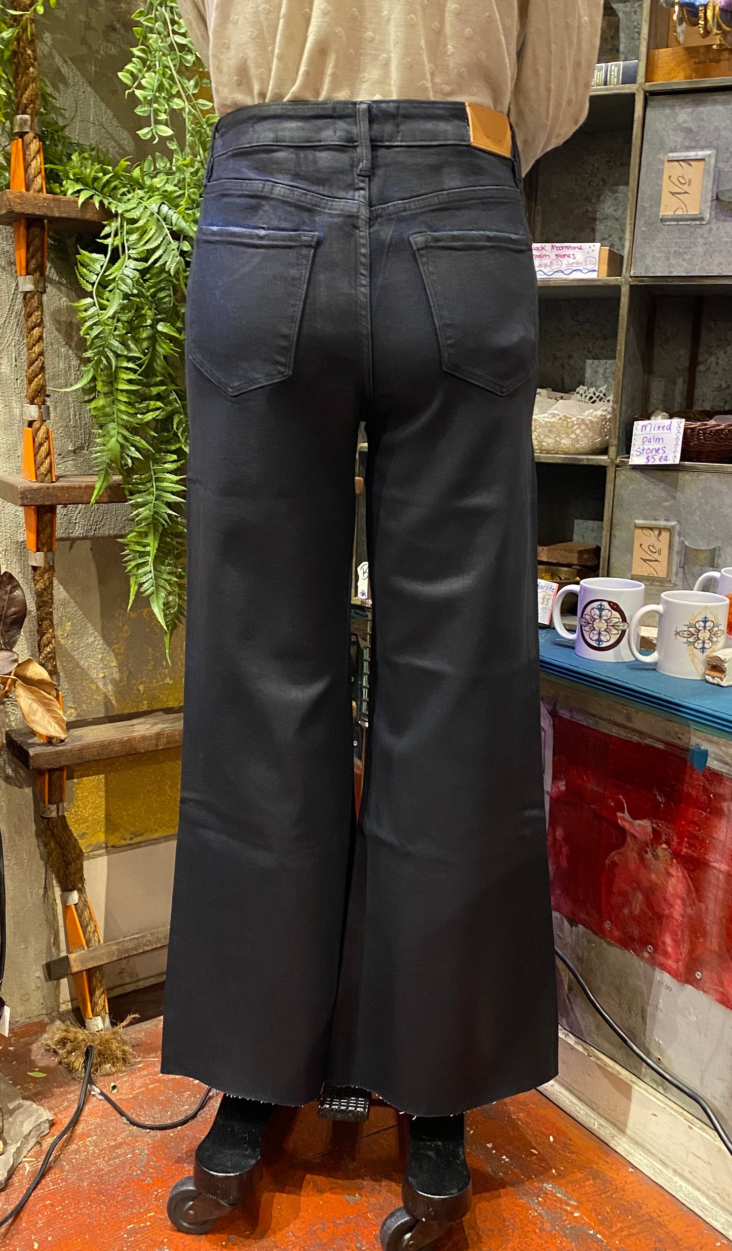 Fiona Wide Leg Jean - Denim Paint