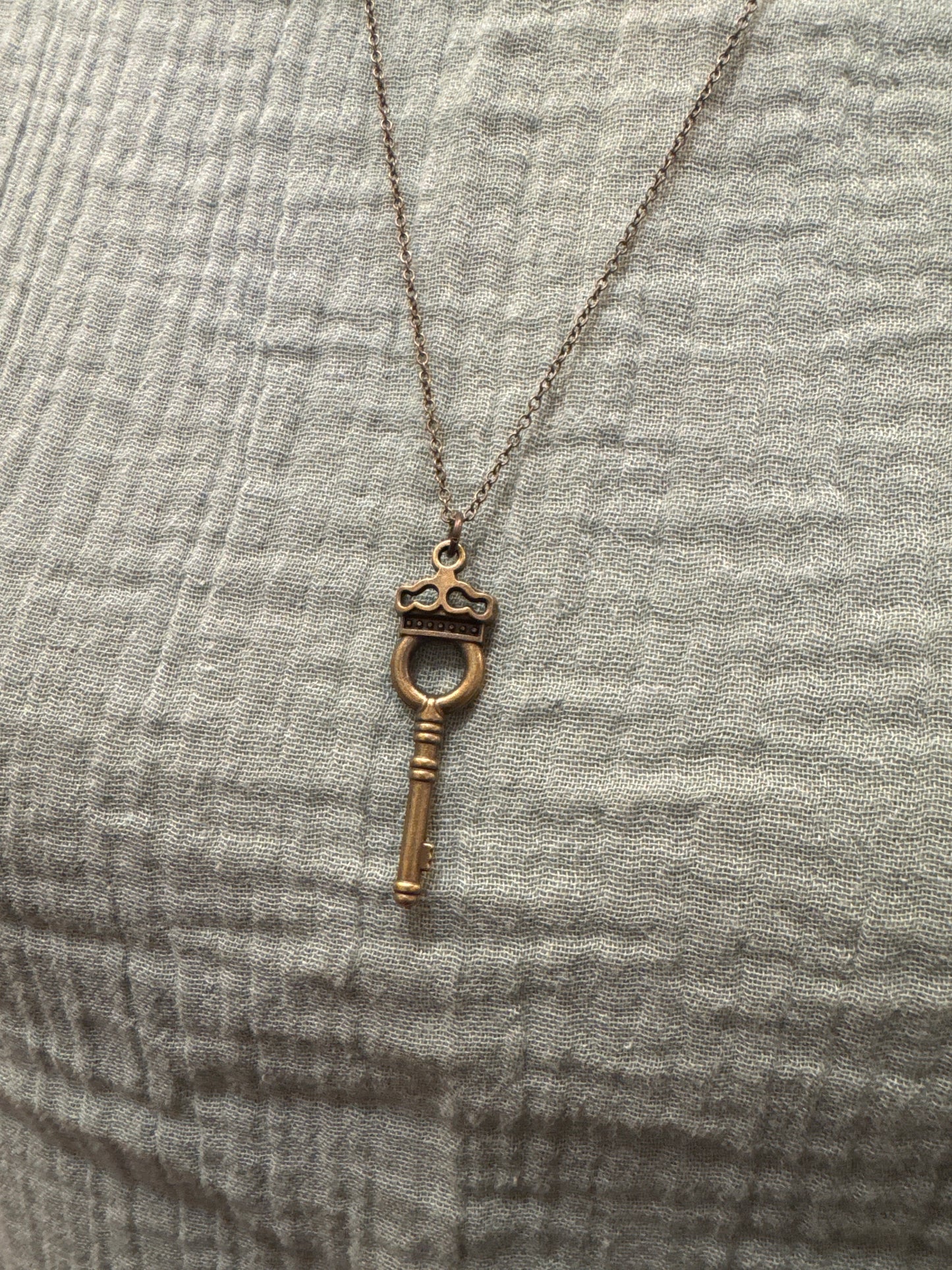 Bronze Key Necklace - A