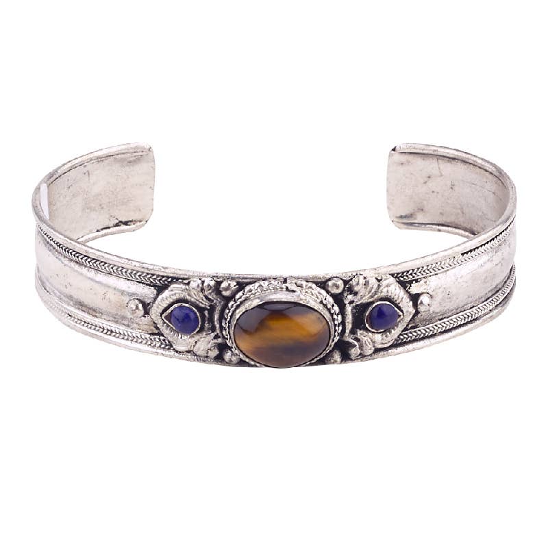 Tiger Eye/Lapis Cuff