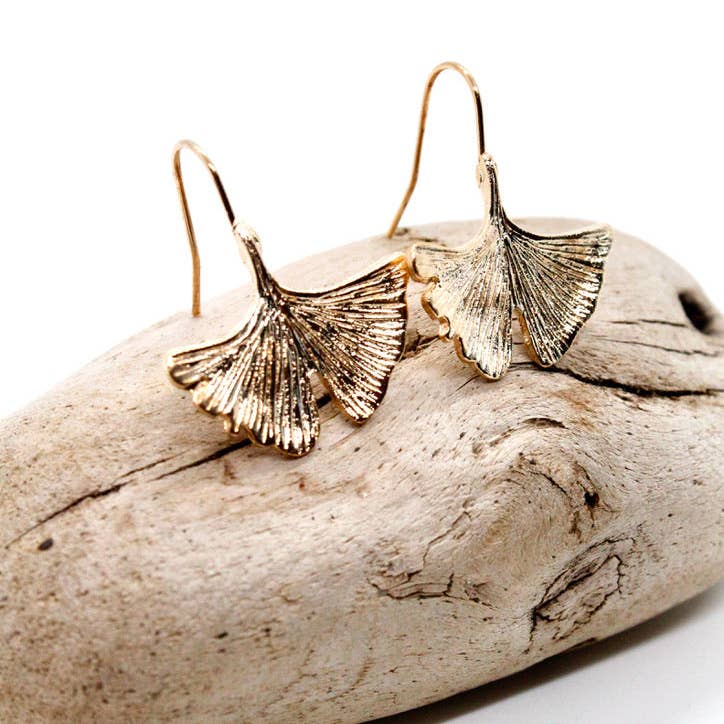 Golden Ginko Earrings - La De Da