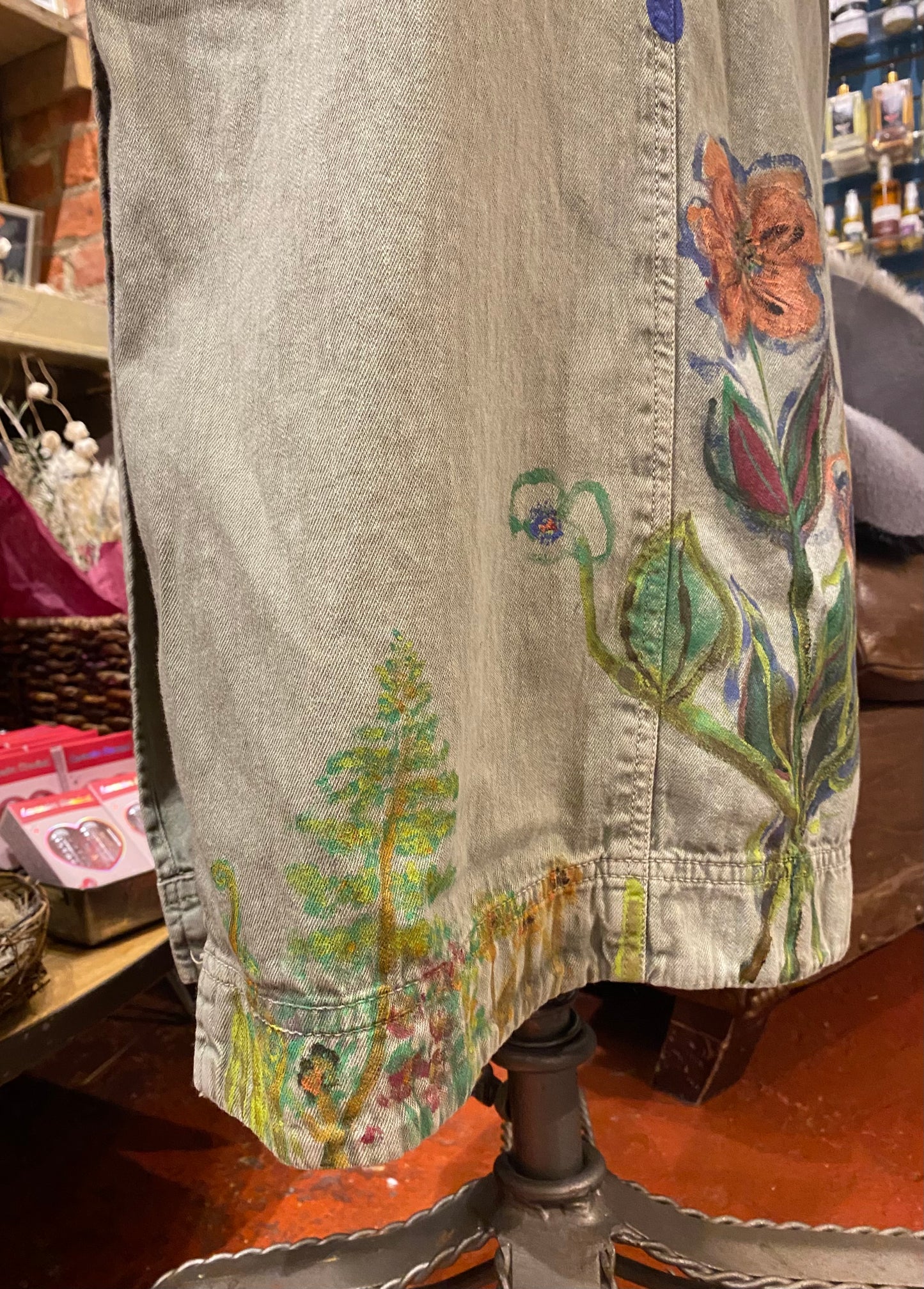 Snail Trail Free People Green Denim Dress - Sharayah Doty*