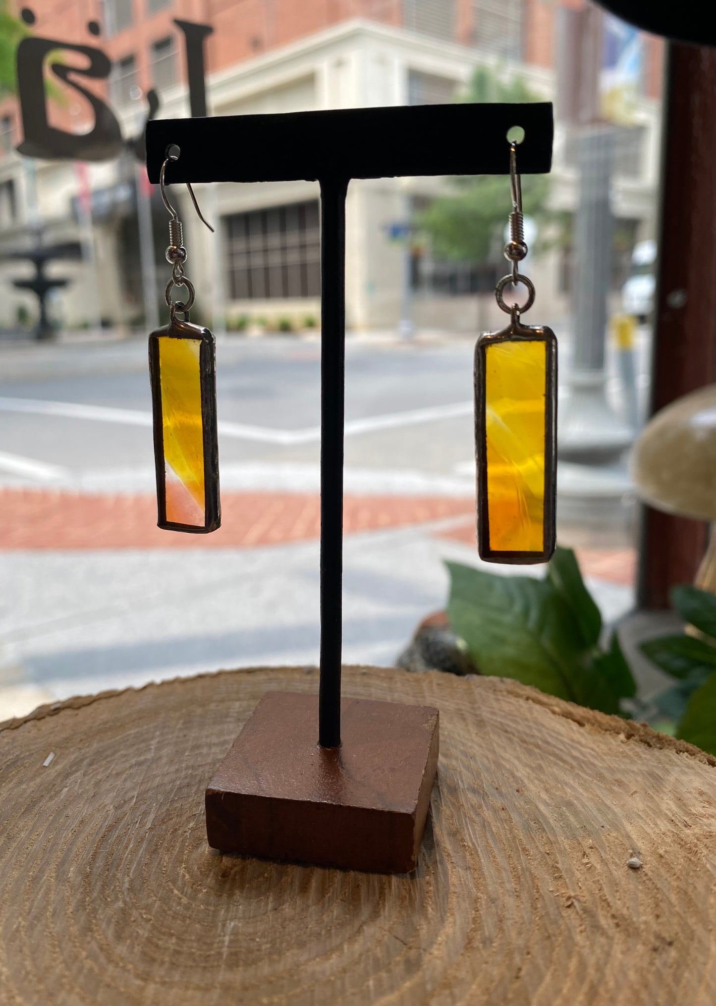 Stained Glass Rectangle Earrings - KC23*