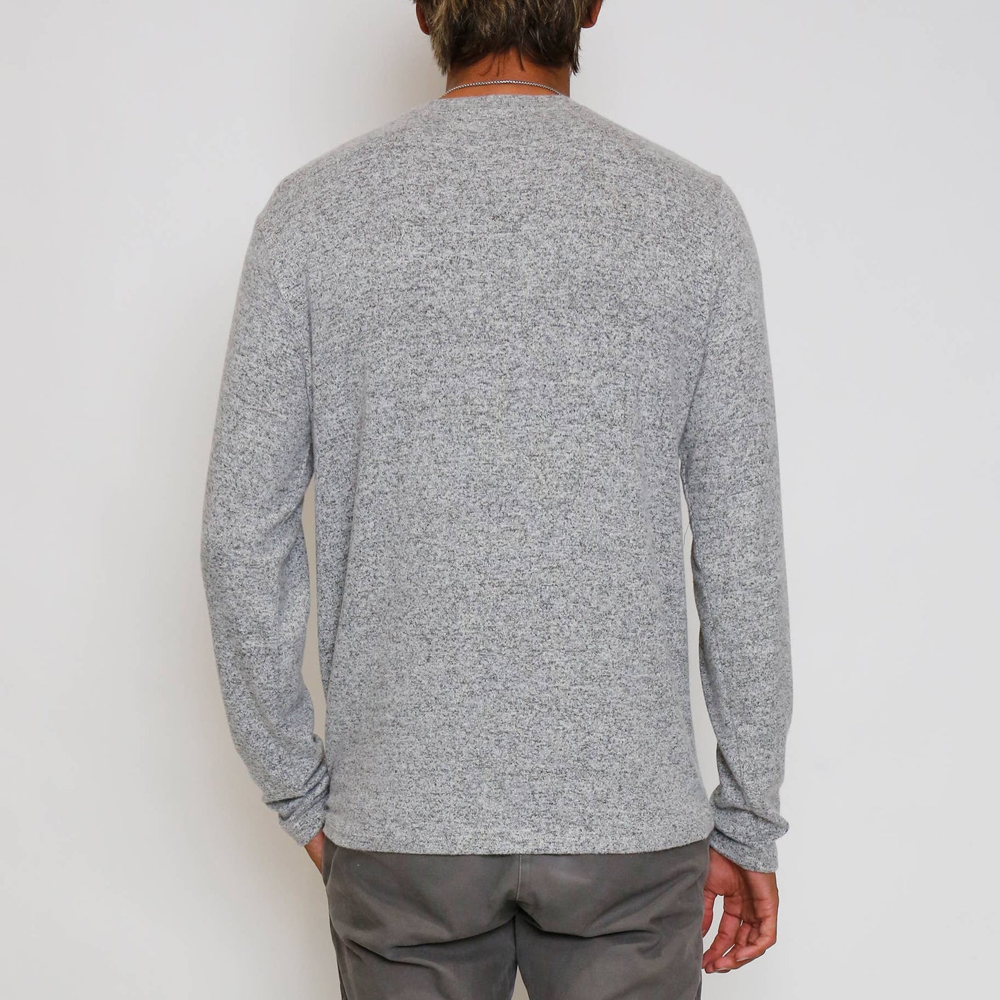 Cozy Crew Neck Long Sleeve Men - Heather Grey