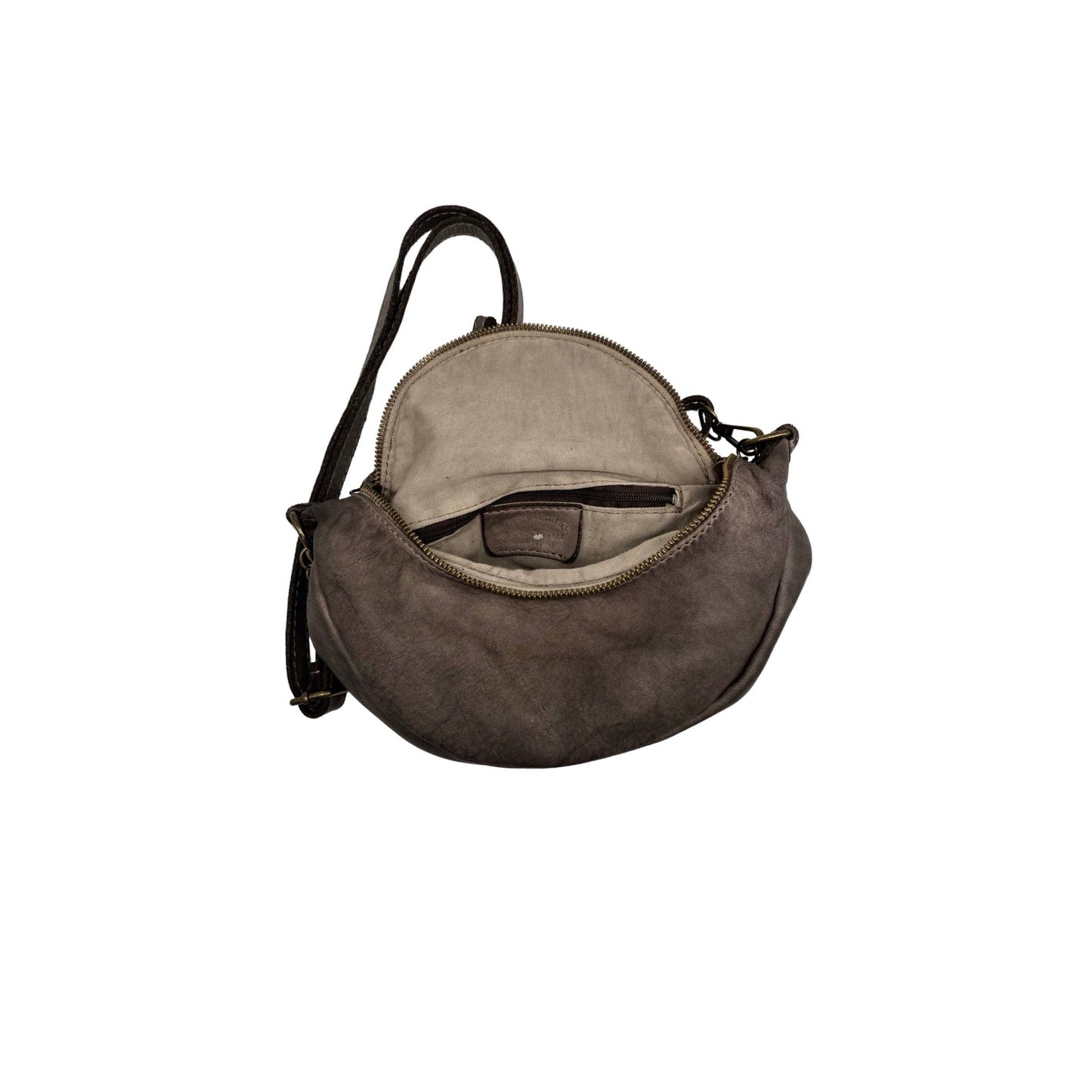 Lorraine Washed Leather Fanny Pack - Taupe