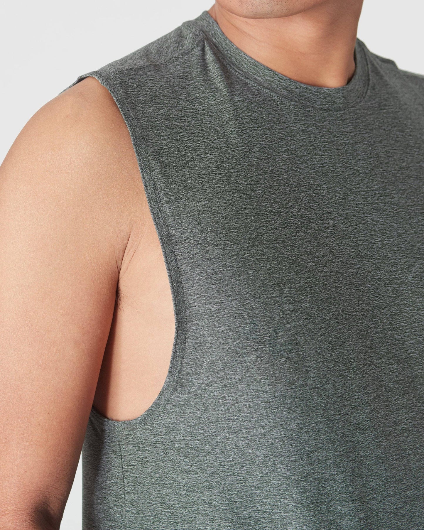 Active Sleeveless Muscle Tank - Heather Forest