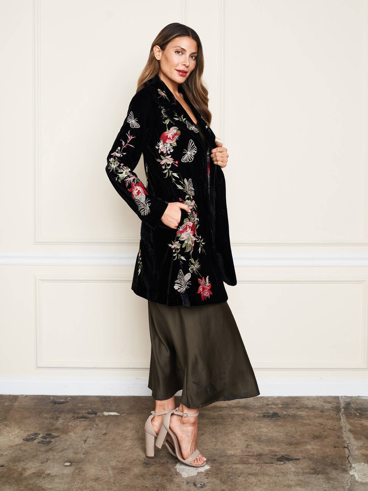 Velvet Embroidered Coat