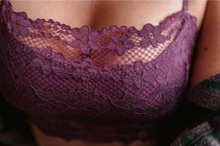 Mauve Bandeau Floral Bralette - La De Da