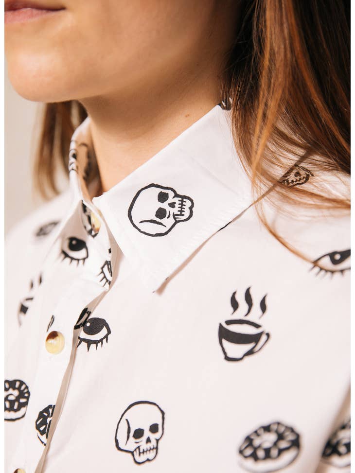Morning Glory Button-up Top - La De Da