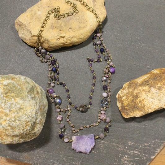 Best In Show Plum Stone Layered Necklace