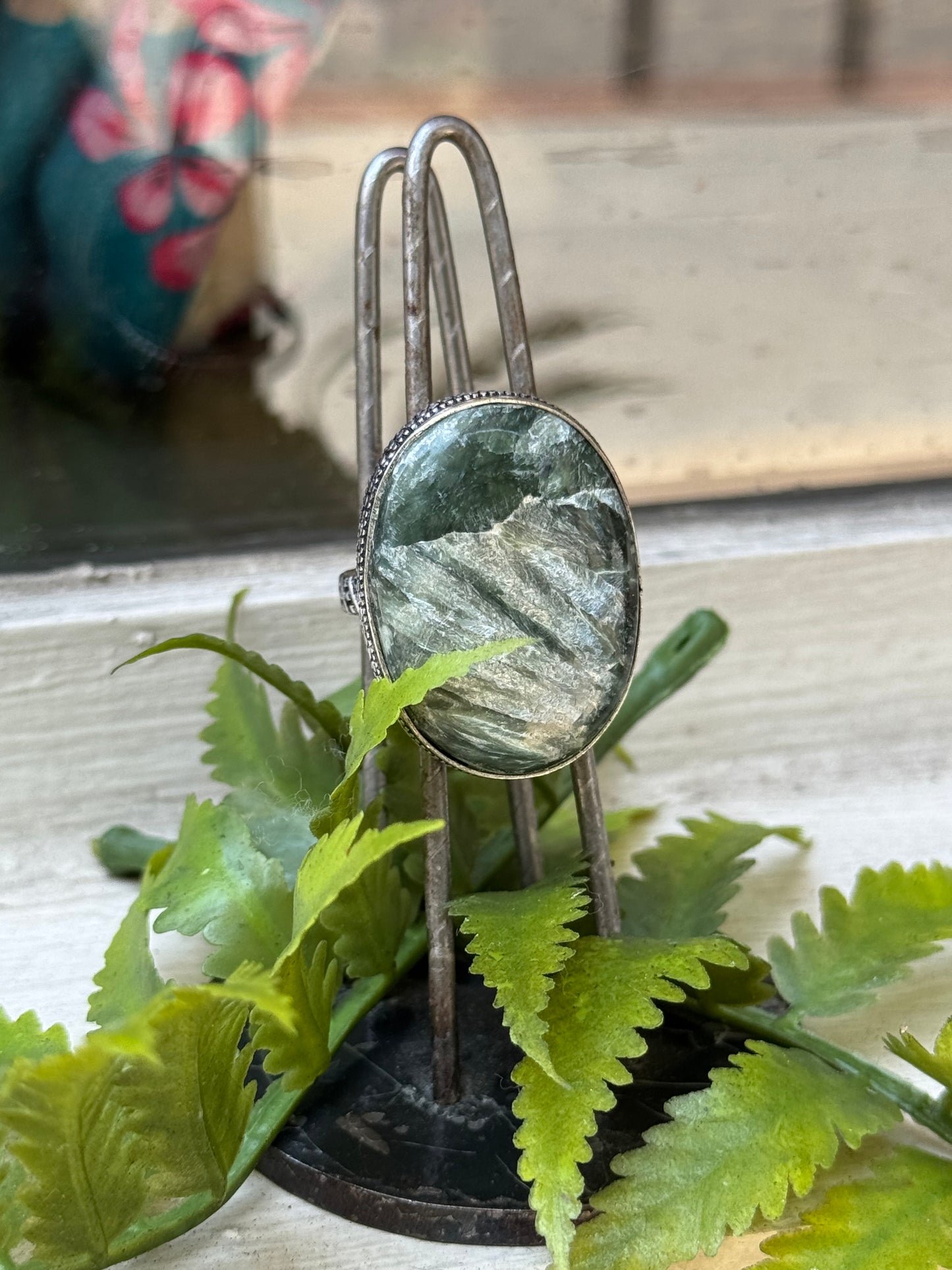 Seraphinite Silver Ring