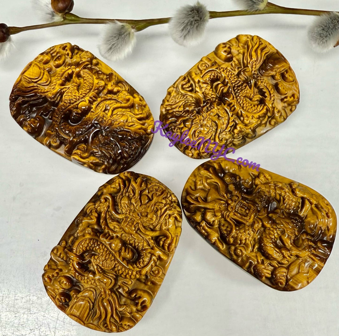 Natural Tiger Eye Dragon Crystal