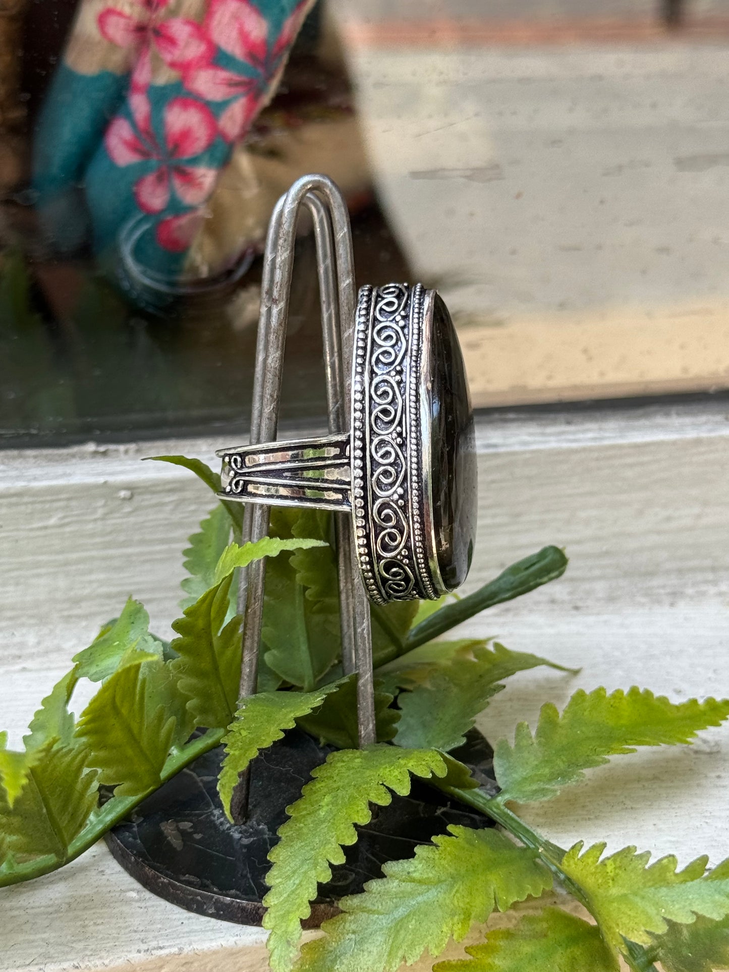 Labradorite Teardrop Silver Ring