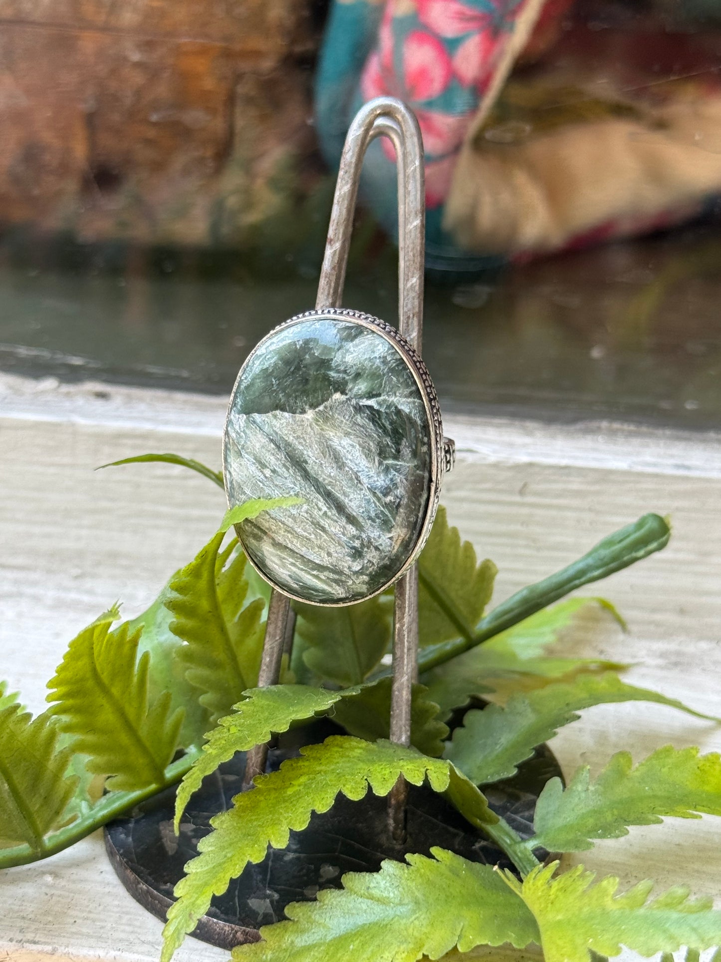 Seraphinite Silver Ring