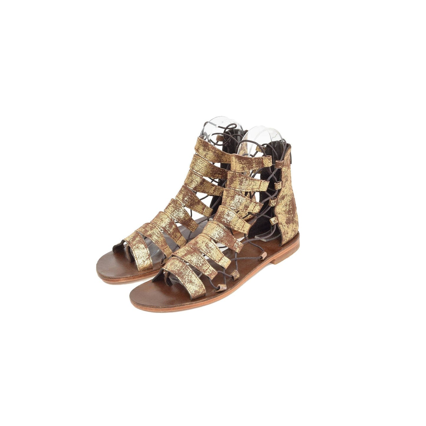 Hestia Gold Leather Sandals