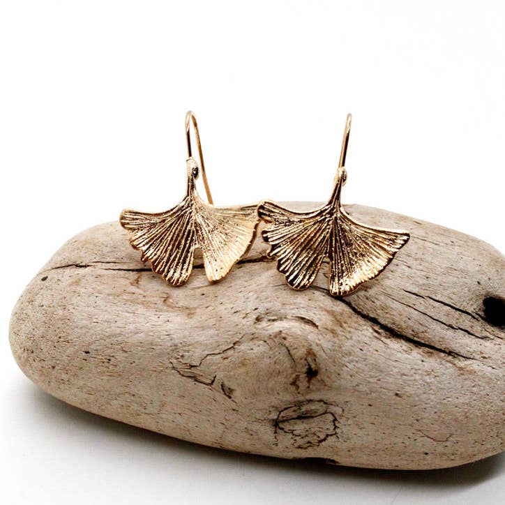Golden Ginko Earrings - La De Da
