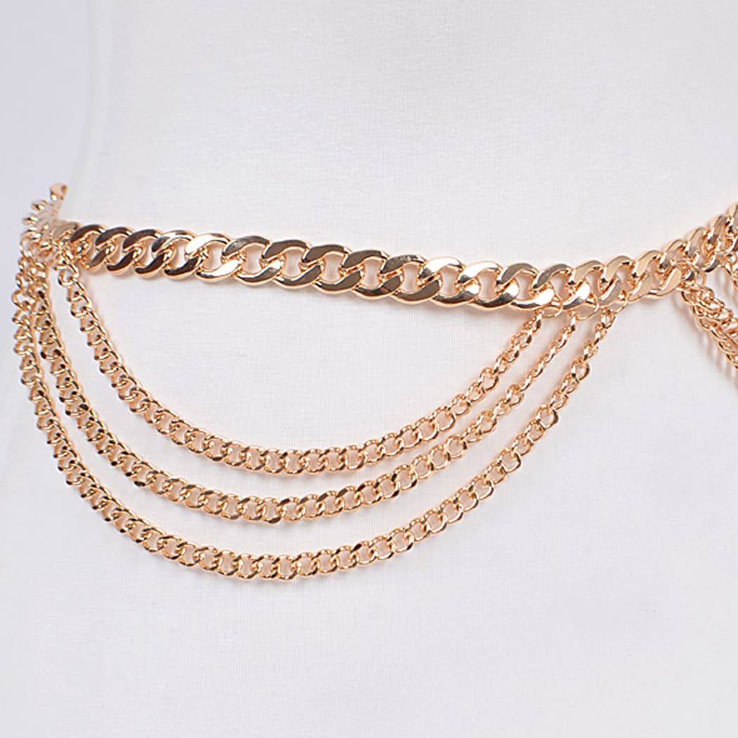 Symmetric Chain Belt - Gold