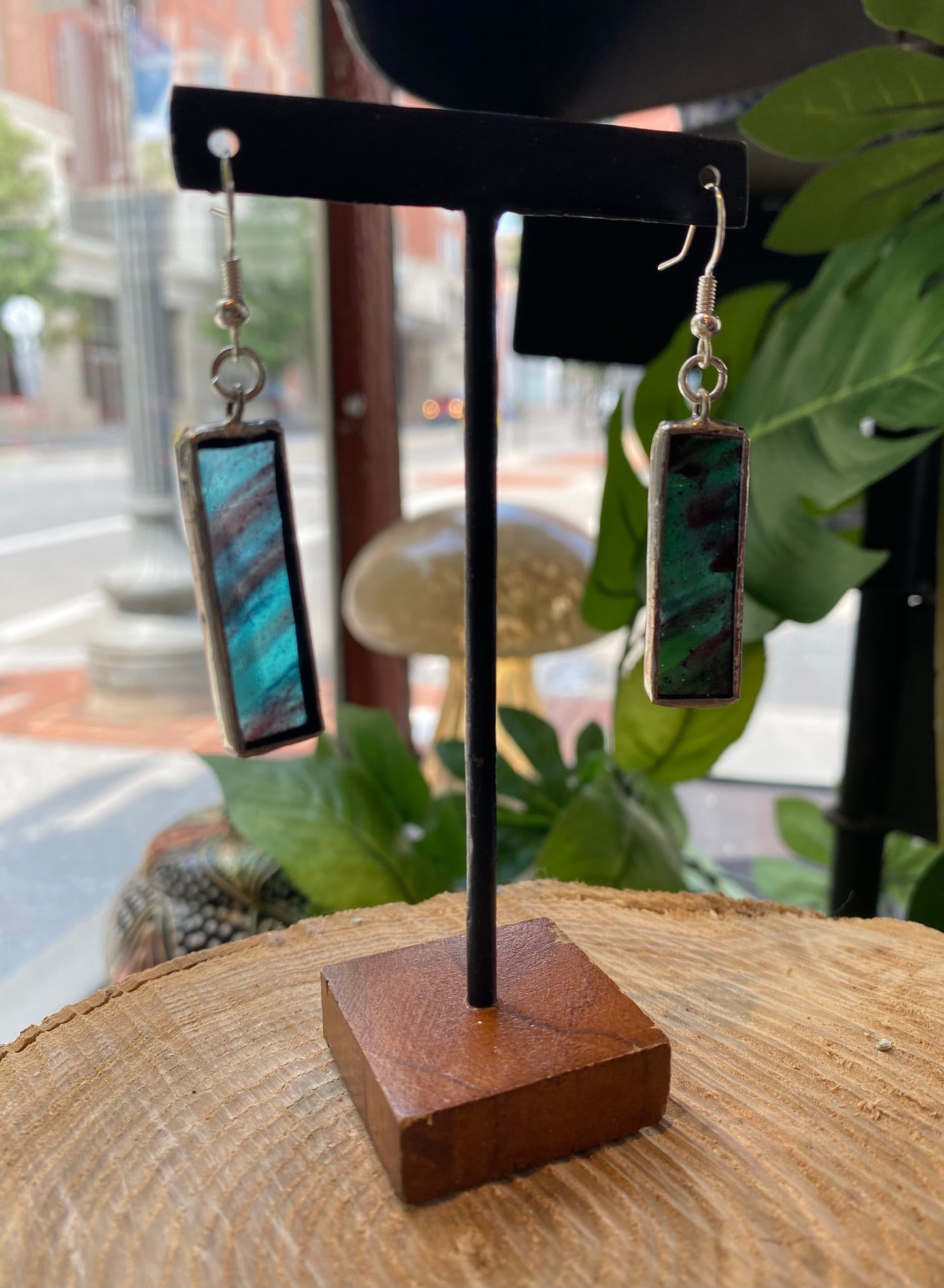 Stained Glass Rectangle Earrings - KC19*
