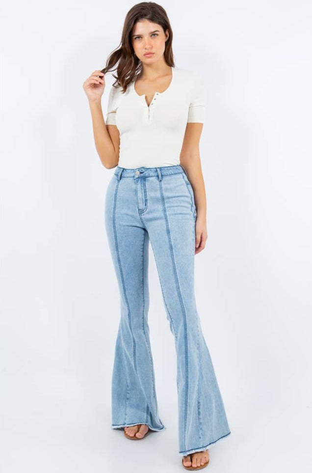 Suede Star Back Flares - La De Da