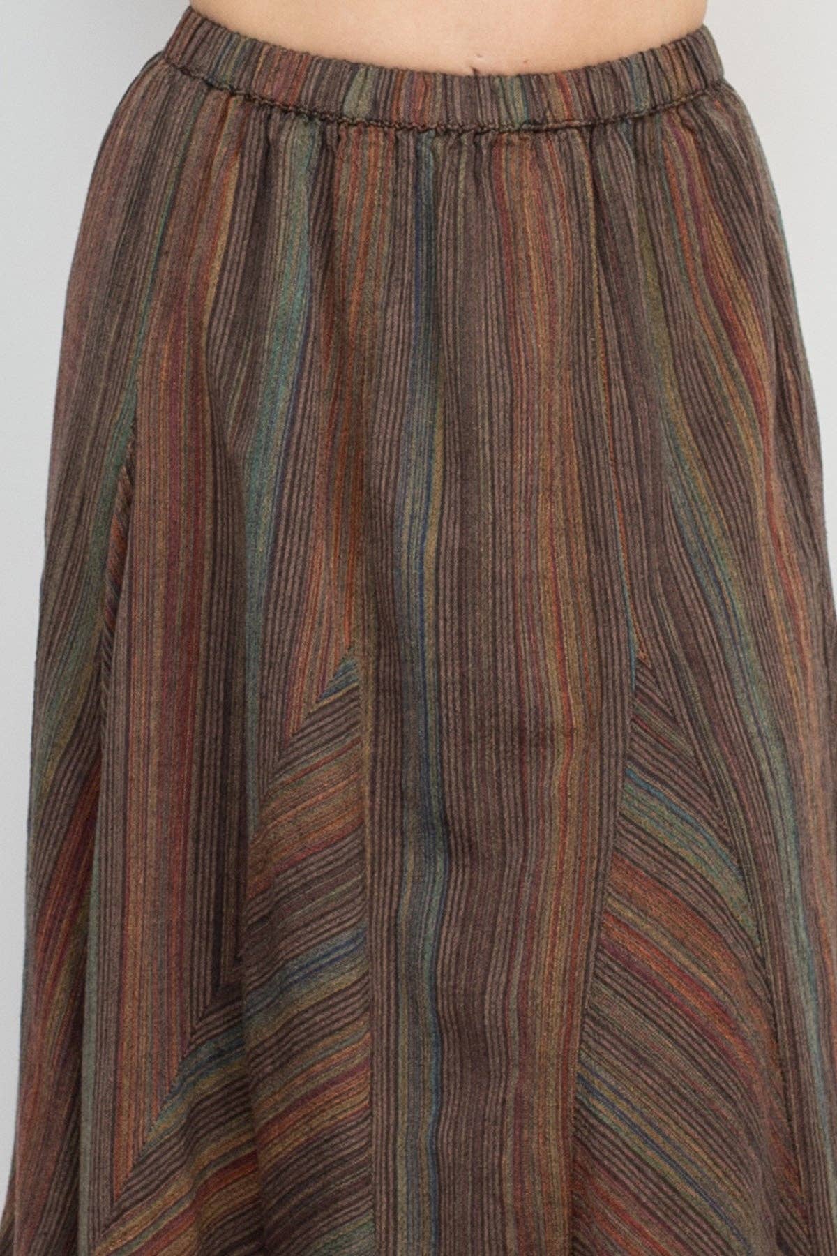 Twirl Striped Maxi Skirt - Agate