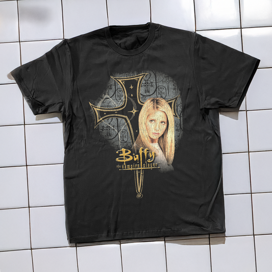 Buffy The Vampire Slayer Promo Washed Black T-Shirt