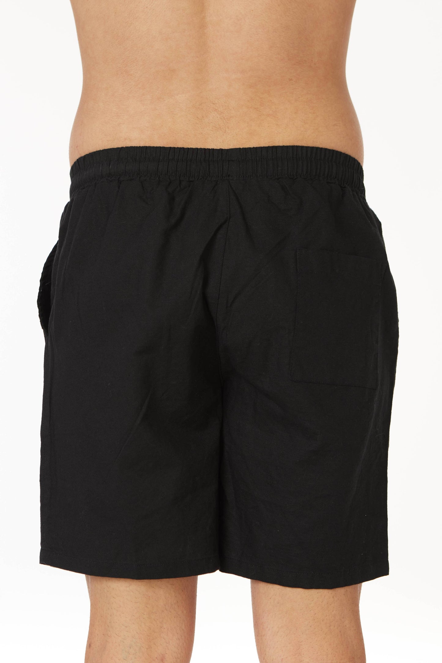 Men's Linen blend Shorts - Black