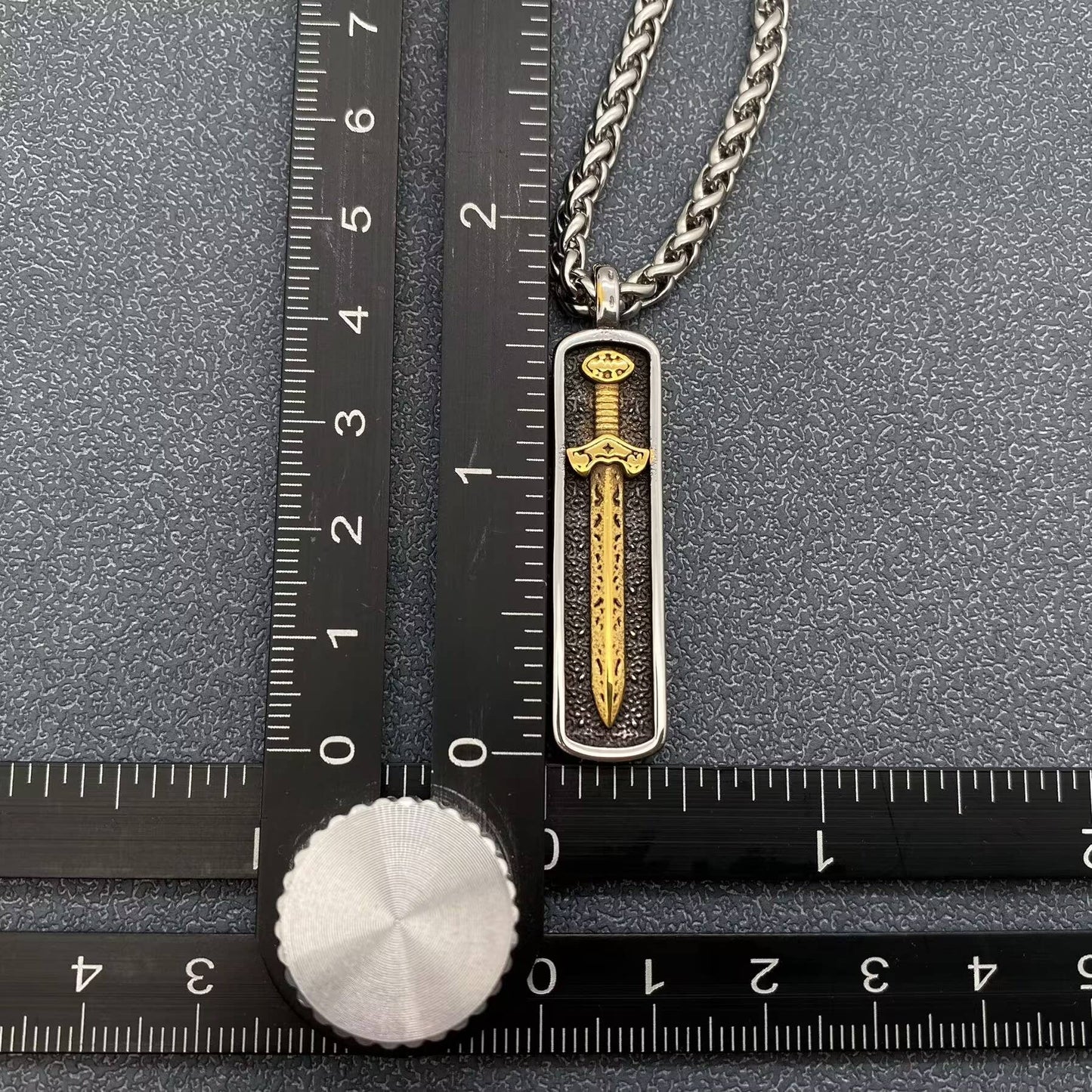 VIntage Viking Sword In The Box Charm Necklace