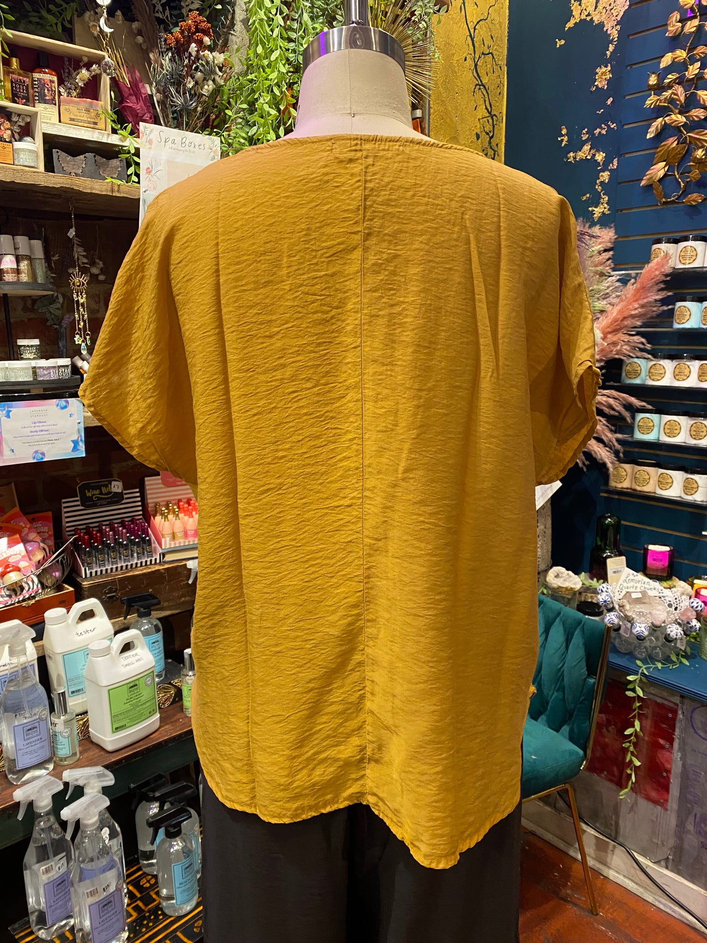 V-Neck Popover Parachute Top - Manuka